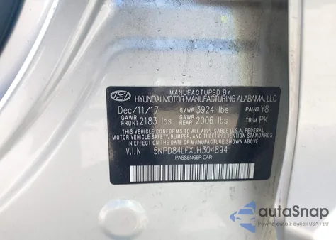 2018 Hyundai Elantra Sel из США, поврежденный, VIN 5NPD84LFXJH304894